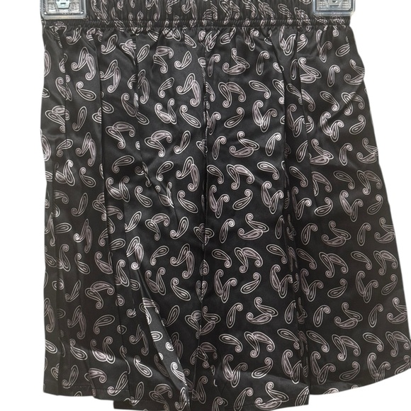 Intimo Black and White Silk Paisley Boxers - Picture 3 of 10